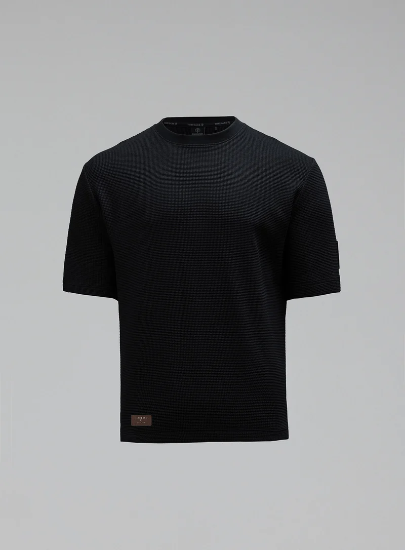 DISSIDENT-T-SHIRT AUS WAFFELSTRICK