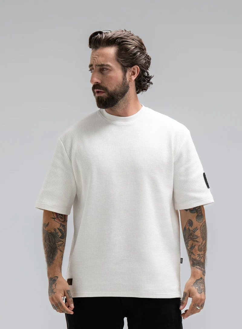 DISSIDENT-T-SHIRT AUS WAFFELSTRICK
