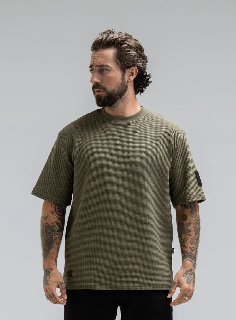 DISSIDENT-T-SHIRT AUS WAFFELSTRICK