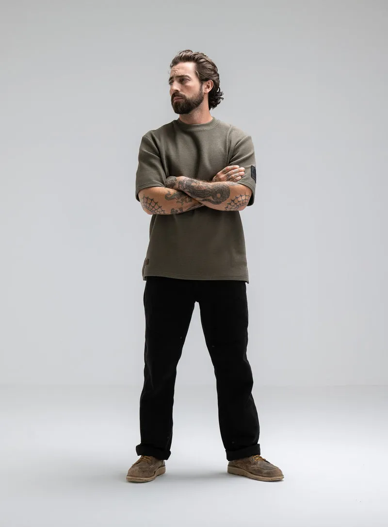 DISSIDENT-T-SHIRT AUS WAFFELSTRICK