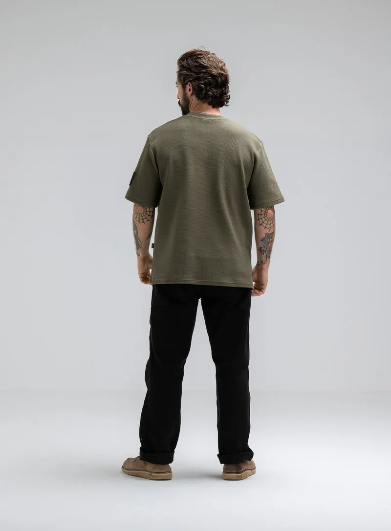 DISSIDENT-T-SHIRT AUS WAFFELSTRICK