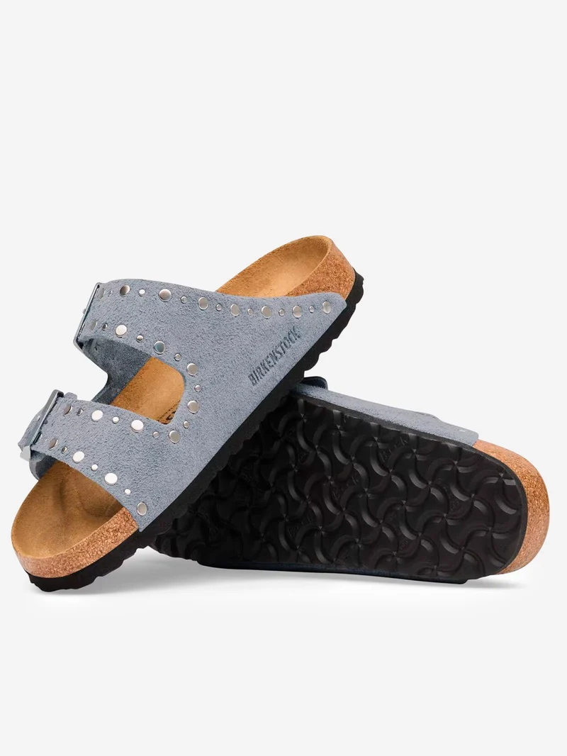 Arizona Rivet 'Stone Blue' in Pelle Scamosciata