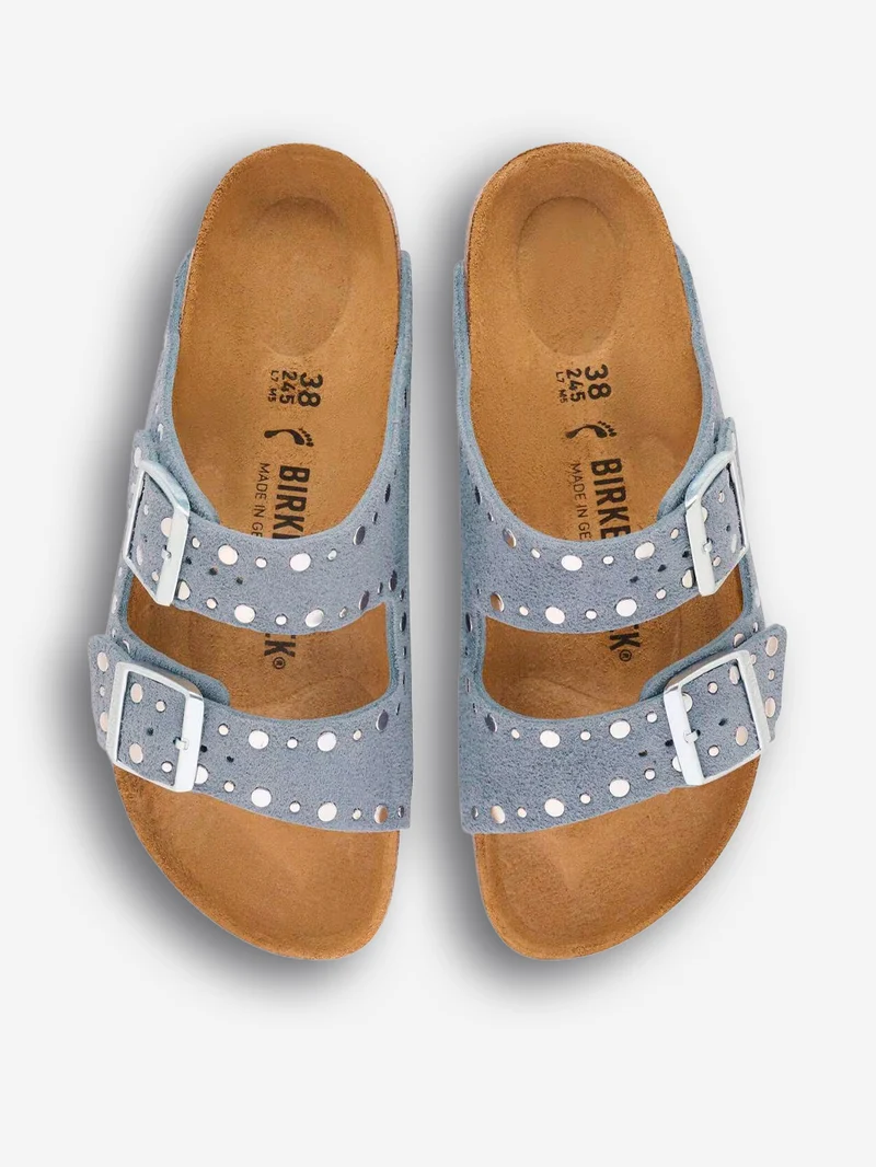Arizona Rivet 'Stone Blue' in Pelle Scamosciata