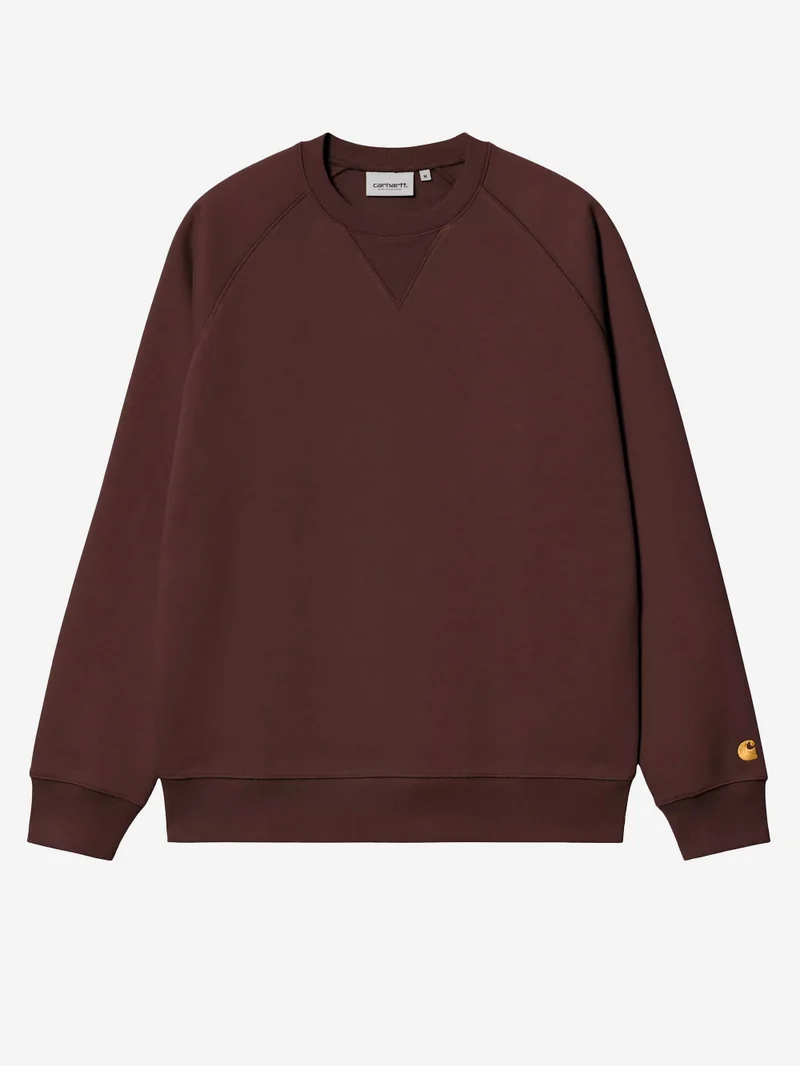 Felpa girocollo bordeaux 'Chase Sweat' con logo ricamato