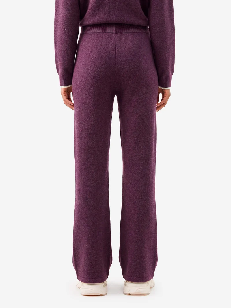Pantaloni ESS Knit bordeaux con bordature a contrasto