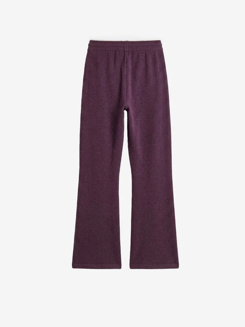 Pantaloni ESS Knit bordeaux con bordature a contrasto