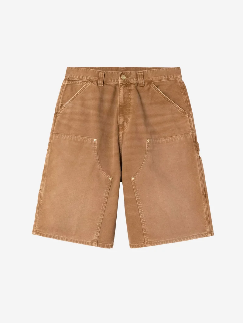Shorts OG 'Double Knee' marroni con trattamento distressed