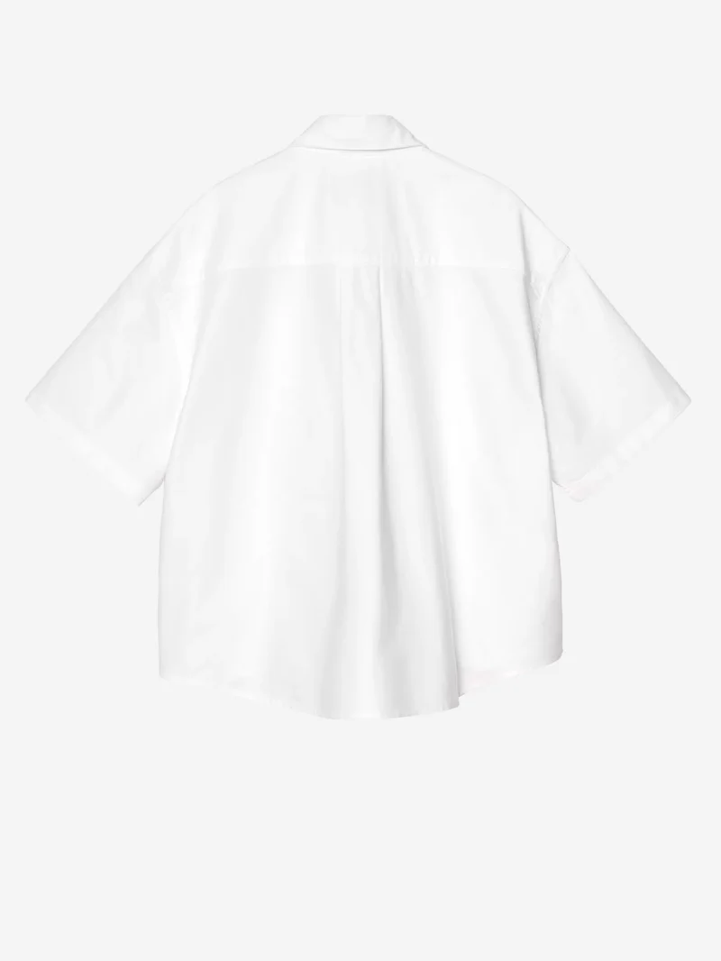 Camicia a manica corta bianca S/S 'Kaia' boxy fit