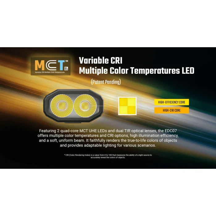 Nitecore | EDC07 | Oplaadbare Zaklamp | 1.500 Lumen