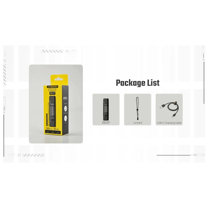 Nitecore | EDC07 | Oplaadbare Zaklamp | 1.500 Lumen