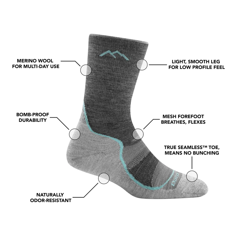 Darn Tough 1967 Light Hiker Micro Crew Cushion Dames