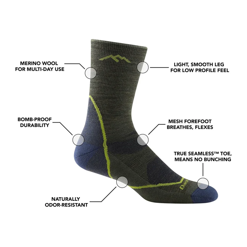 Darn Tough 1972 Light Hiker Micro Crew Cushion Heren