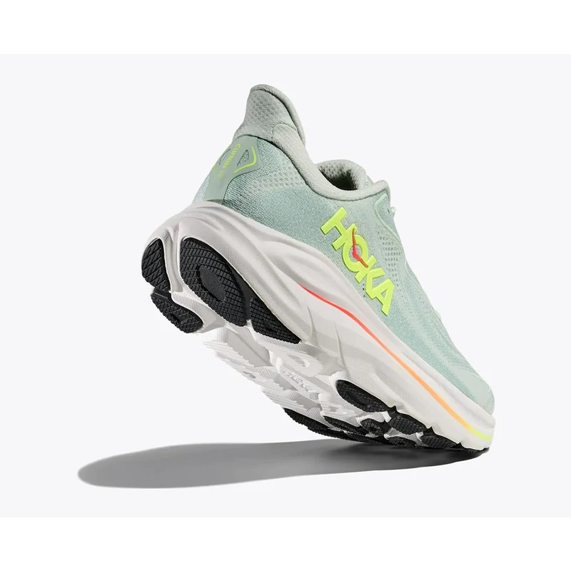 Hoka Clifton 10 Women sea glass neon flame