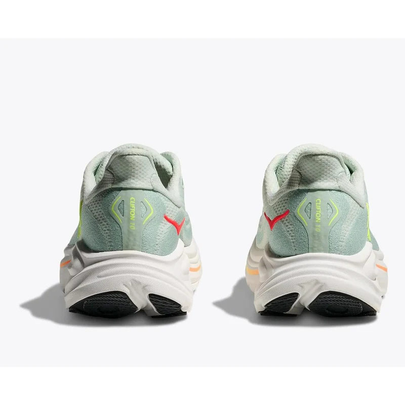 Hoka Clifton 10 Women sea glass neon flame