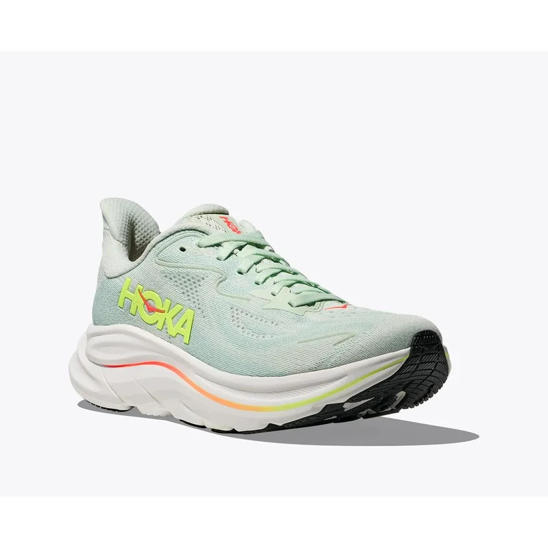 Hoka Clifton 10 Women sea glass neon flame