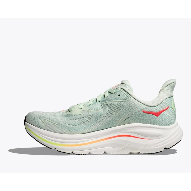 Hoka Clifton 10 Women sea glass neon flame