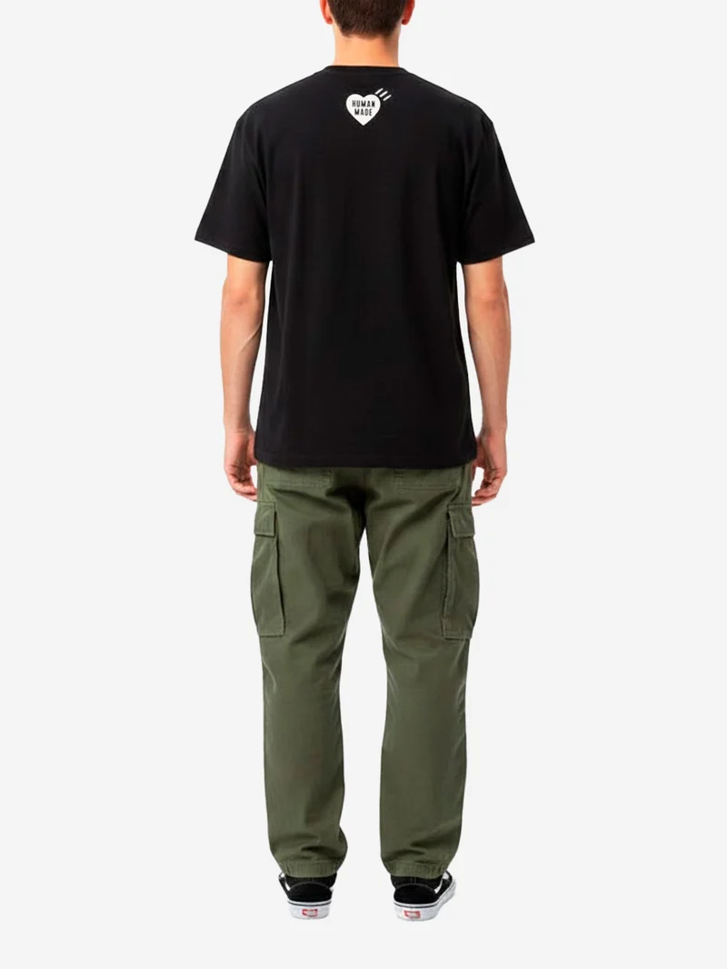 T-shirt nera con grafica duck e heart logo