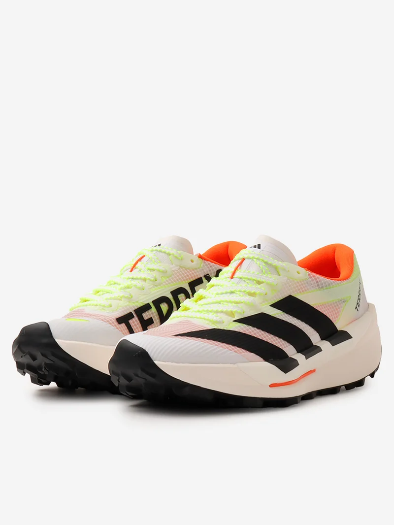 Terrex Agravic TT trail running bianche e nere con 'Impact Orange'