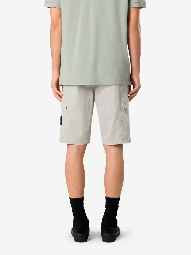 Shorts cargo grigi slim con cuciture asimmetriche ed effetto old