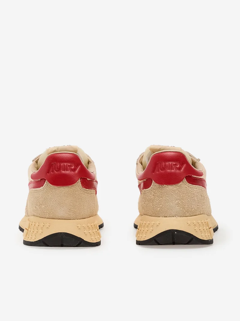 M Reelwind Low in nylon e suede con pelle ecrù e rosso