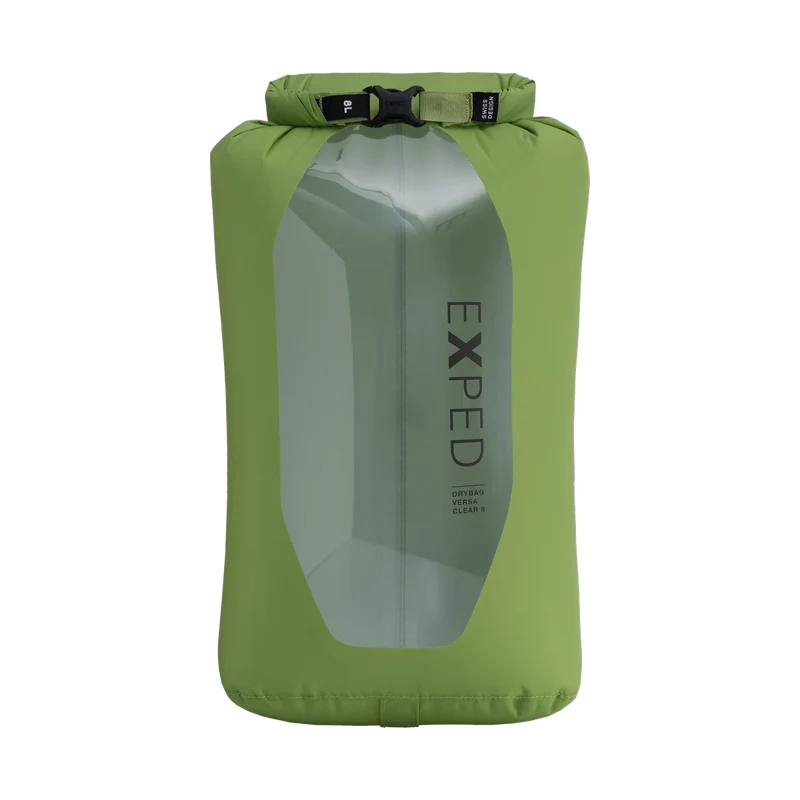 Exped Drybag Versa Clear 8, leichter Packsack mit Sichtfenster für Outdoor und Reisen