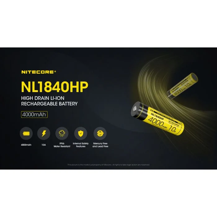 Nitecore | NL1840HP | Accu 18650 | 4.0 Ah