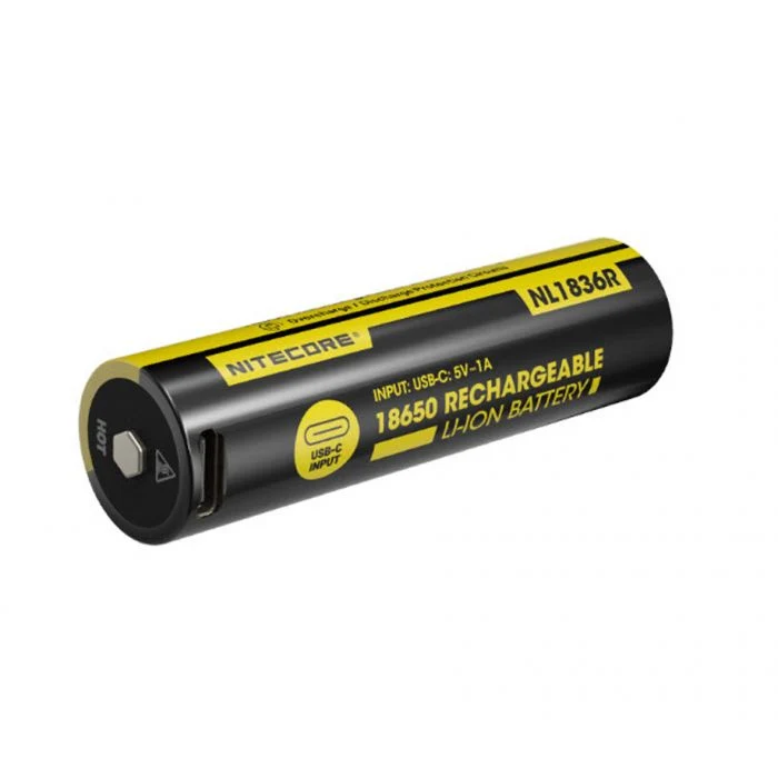 Nitecore | NL1836R | Accu 18650 | 3.6 Ah | USB-C Poort