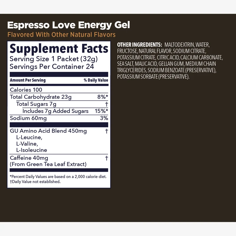 GU Original Energy + Caffeine (23g Carbs)