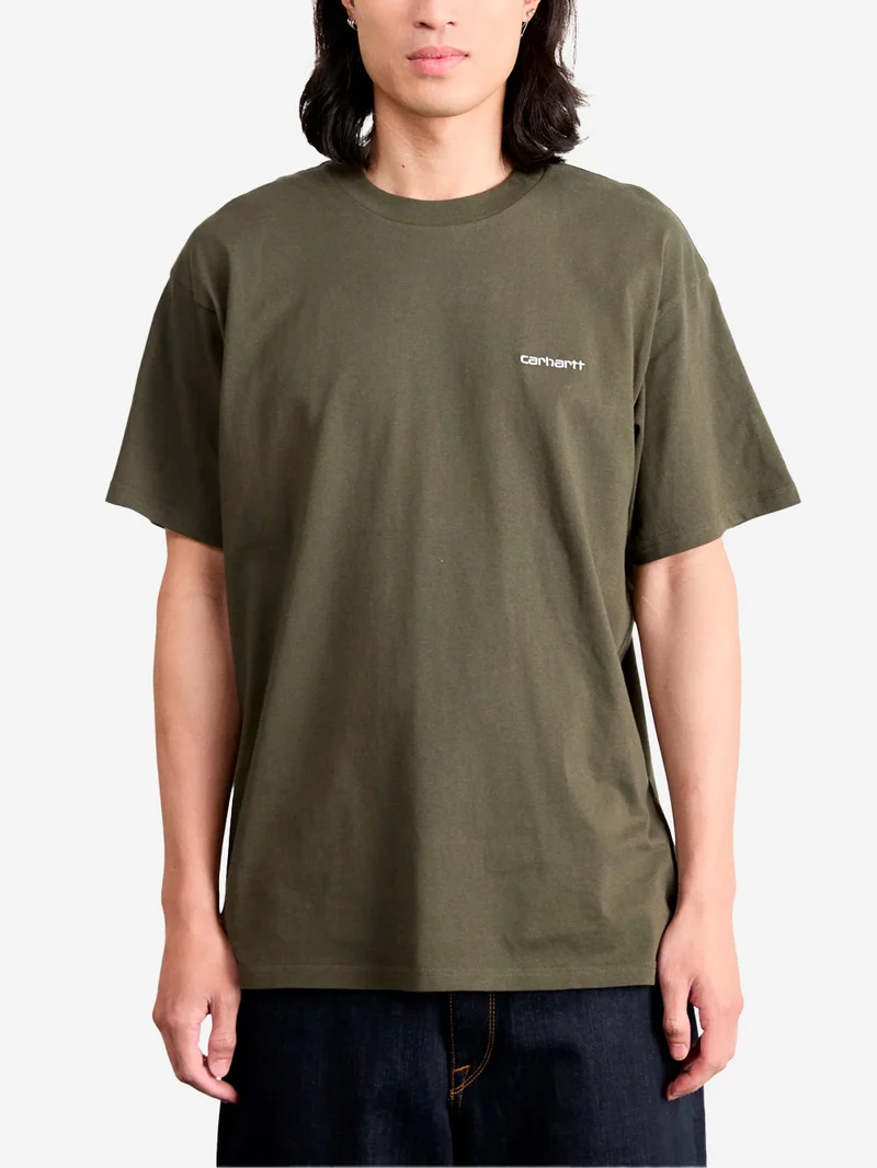 T-shirt verde S/S Script Embroidery