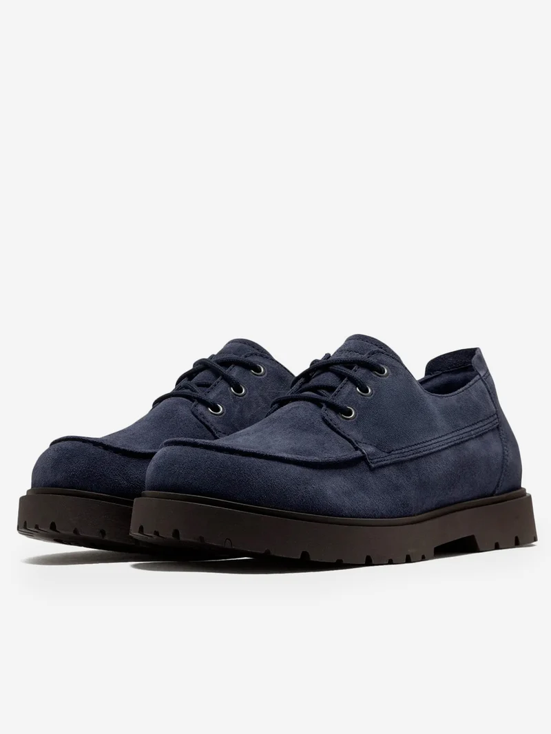 Scarpe stringate Highwood Lace Low in suede blu navy