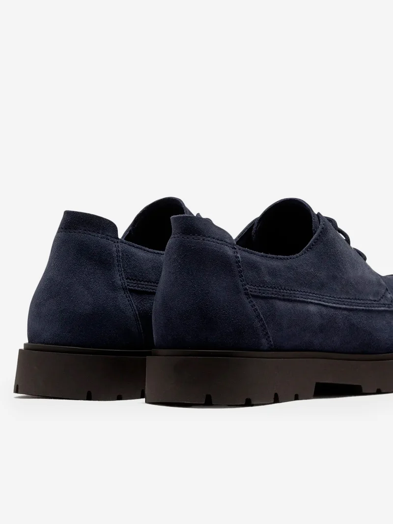 Scarpe stringate Highwood Lace Low in suede blu navy