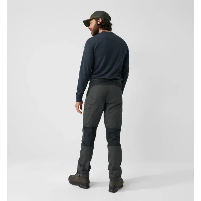 Fjäll Räven Kaipak Trousers M long dark grey black Herren Trekkinghose