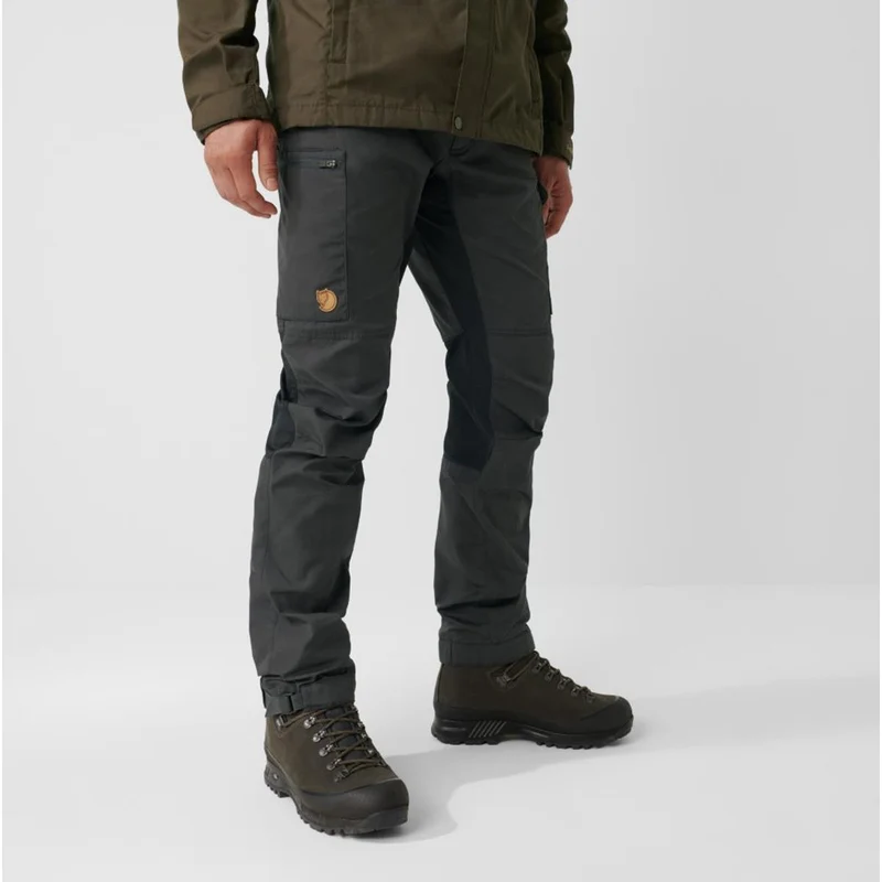 Fjäll Räven Kaipak Trousers M long dark grey black Herren Trekkinghose