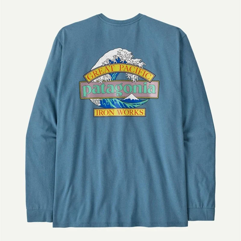 Patagonia M L/S Great Waves Responsbili-Tee shore blue Herren T-Shirt
