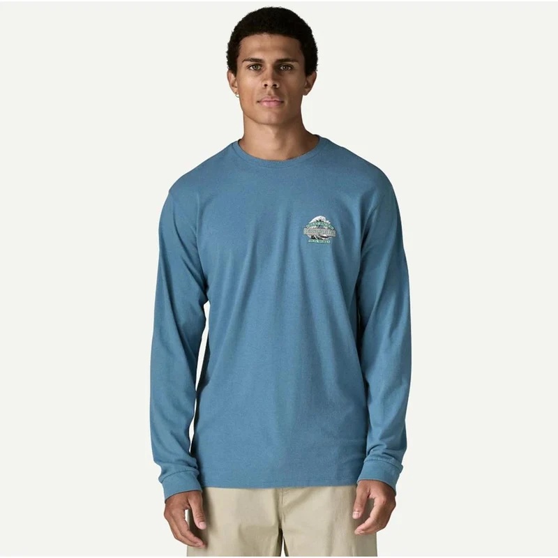 Patagonia M L/S Great Waves Responsbili-Tee shore blue Herren T-Shirt