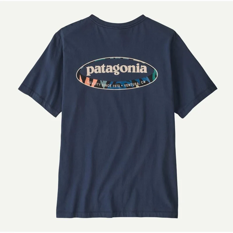 Patagonia M `95 Oval Logo T-Shirt new navy kaleido Herren