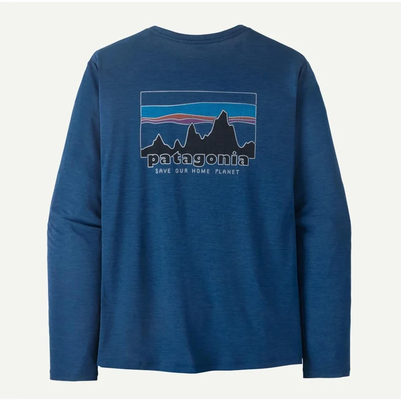Patagonia M L/S Cap Cool Daily Shirt `73 Skyline light clement blue x-dye Herren Longsleeve
