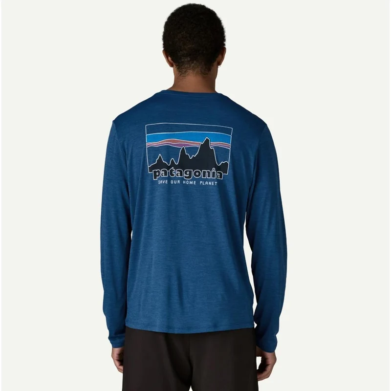 Patagonia M L/S Cap Cool Daily Shirt `73 Skyline light clement blue x-dye Herren Longsleeve