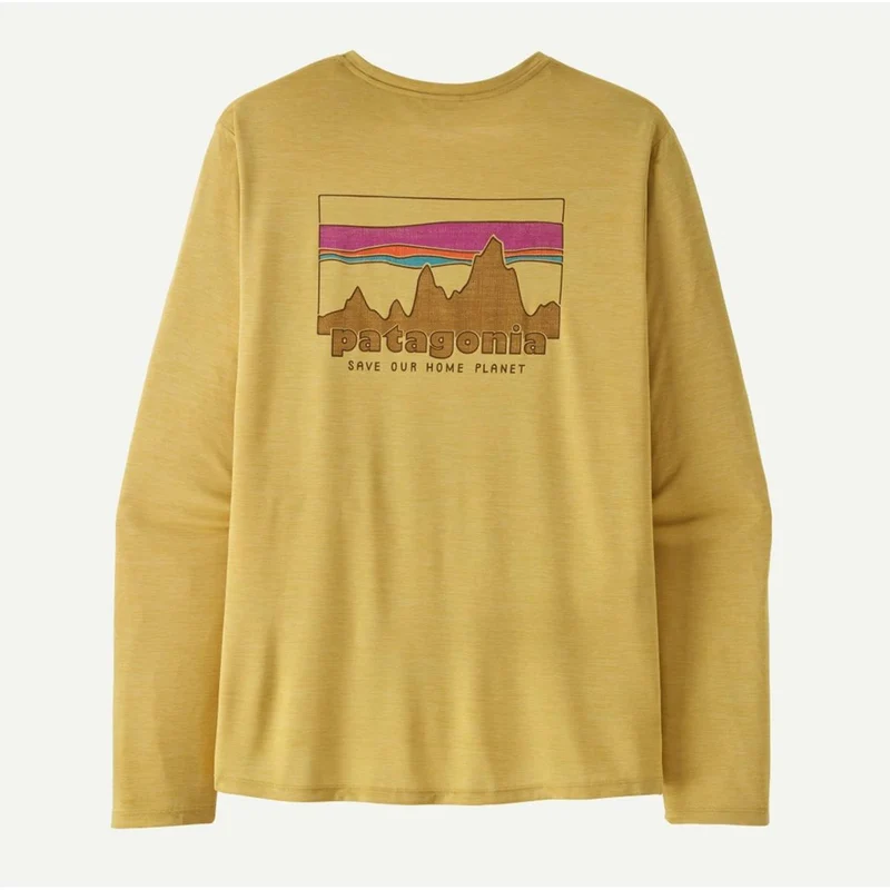 Patagonia M L/S Cap Cool Daily Shirt `73 Skyline light limestone yellow x-dye Herren Longsleeve