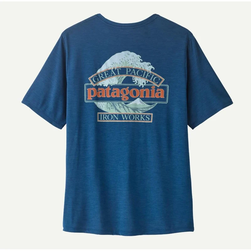 Patagonia M Cap Cool Daily Shirt - Great Waves light clement blue x-dye Herren T-Shirt