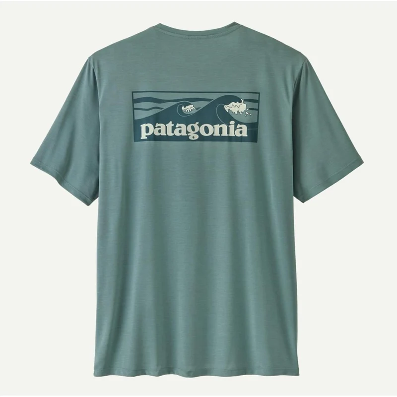 Patagonia M Cap Cool Daily Shirt Broadshort Logo light blue sage Herren T-Shirt