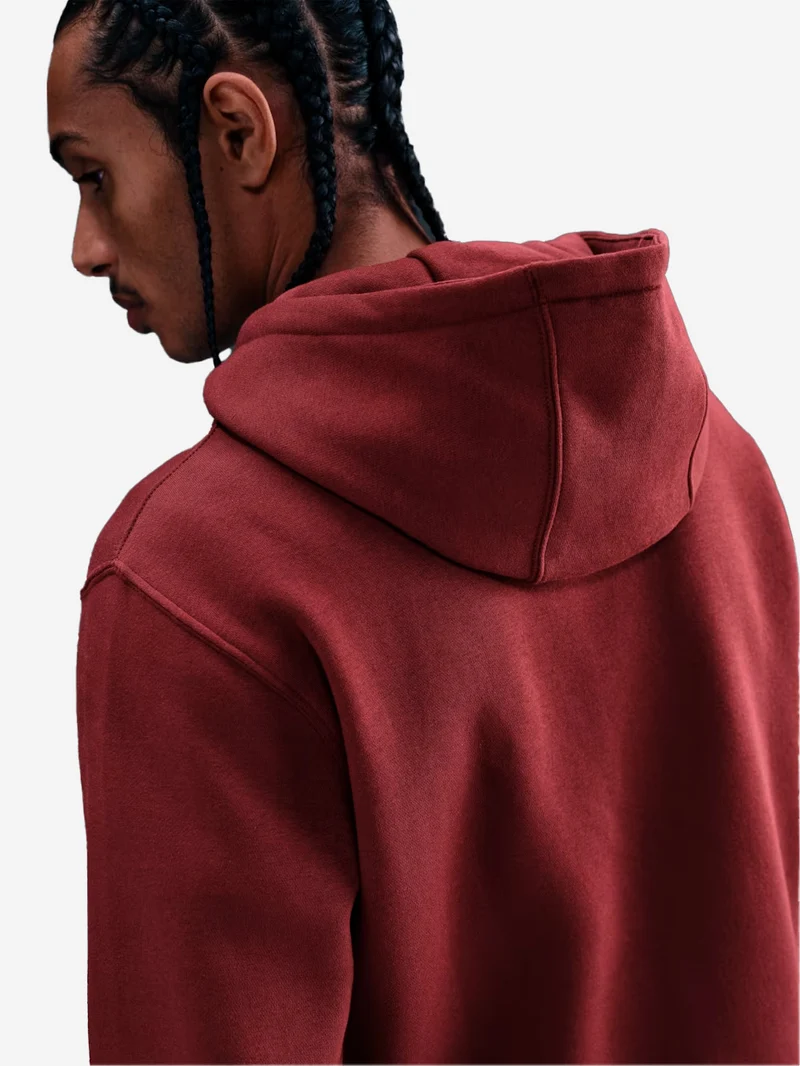 Felpa bordeaux con cappuccio e zip a tutta lunghezza in fleece