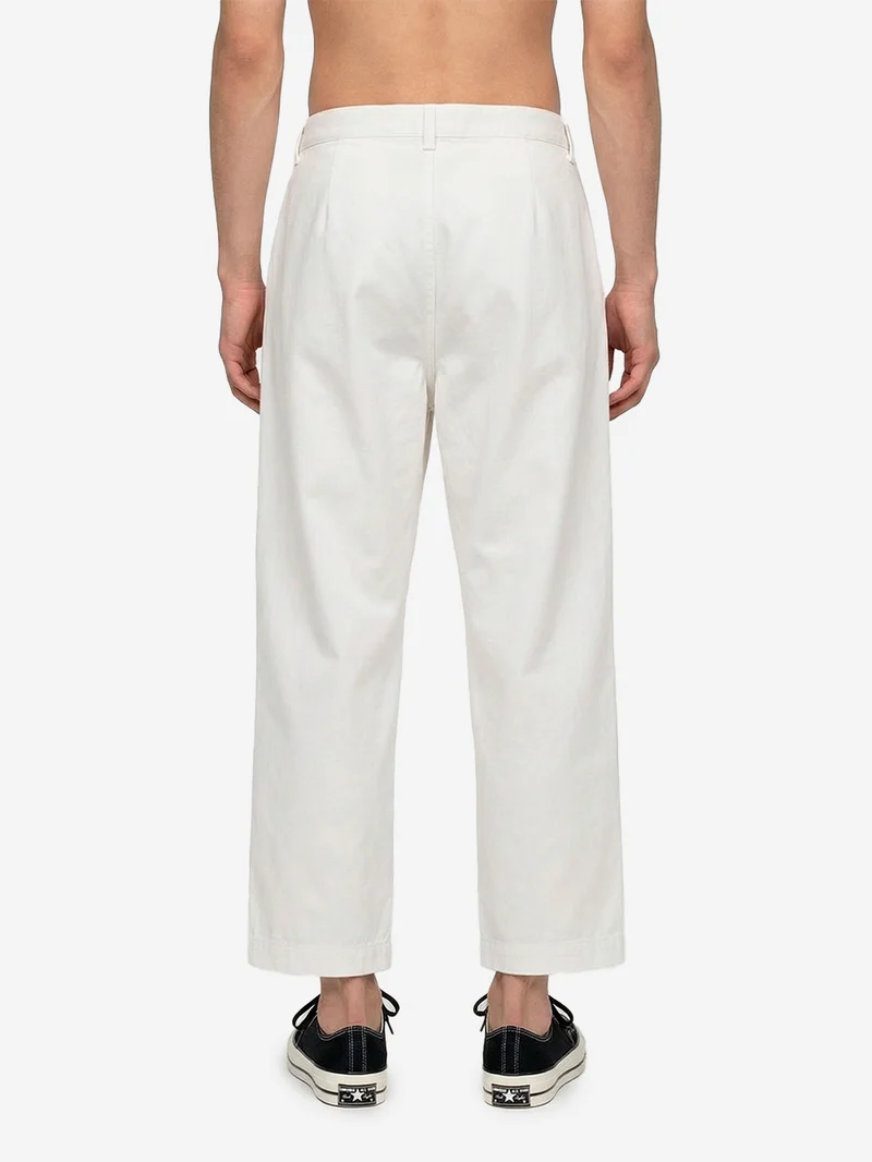 Pantaloni Duke ecru in cotone fiammato