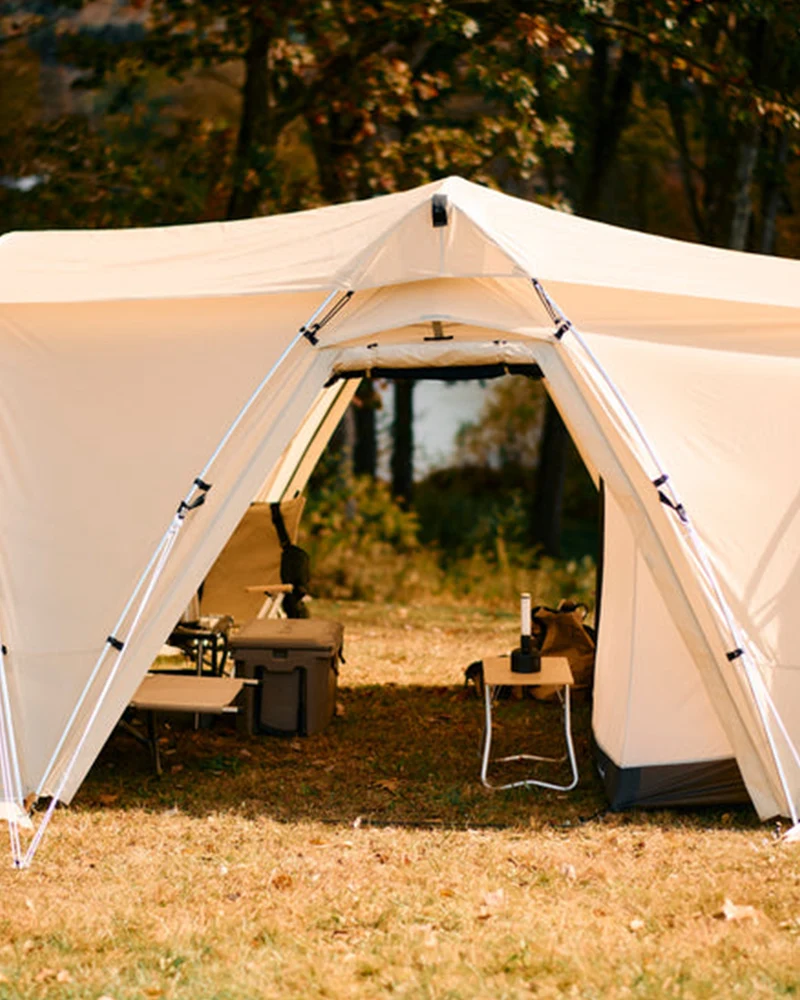 Snow Peak Land Nest Shelter in Ivory Tent