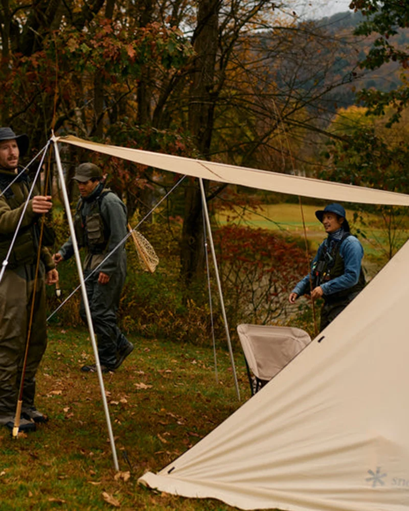 Snow Peak Land Nest Shelter in Ivory Tent