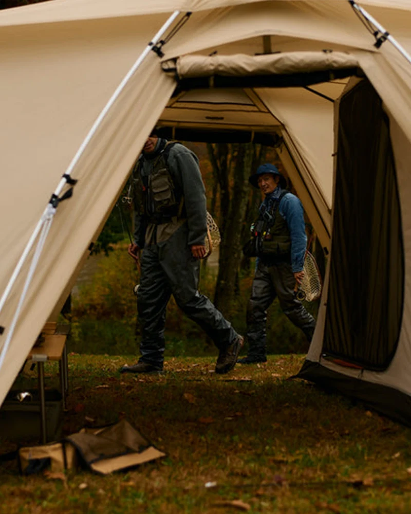Snow Peak Land Nest Shelter in Ivory Tent