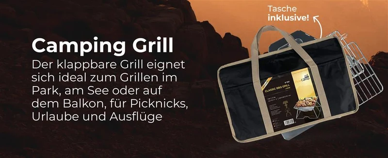 AceCamp Holzkohlegrill To Go Medium – faltbar & tragbar