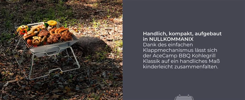 AceCamp Holzkohlegrill To Go Medium – faltbar & tragbar