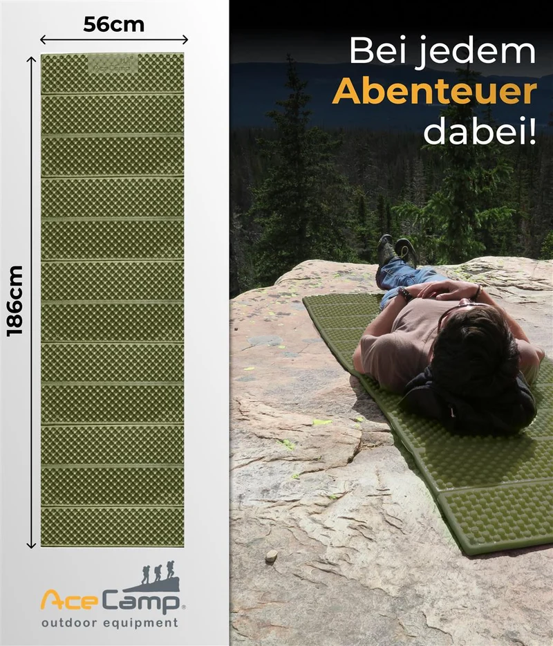 AceCamp Chill Star Liegematte 186x56 cm – grün