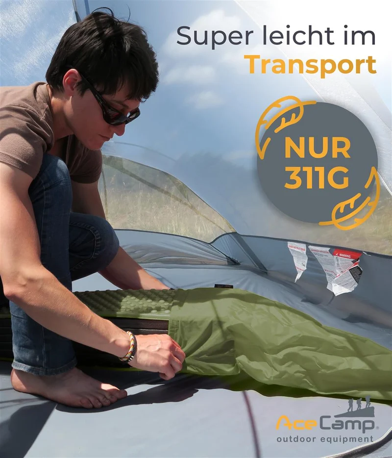 AceCamp Chill Star Liegematte 186x56 cm – grün